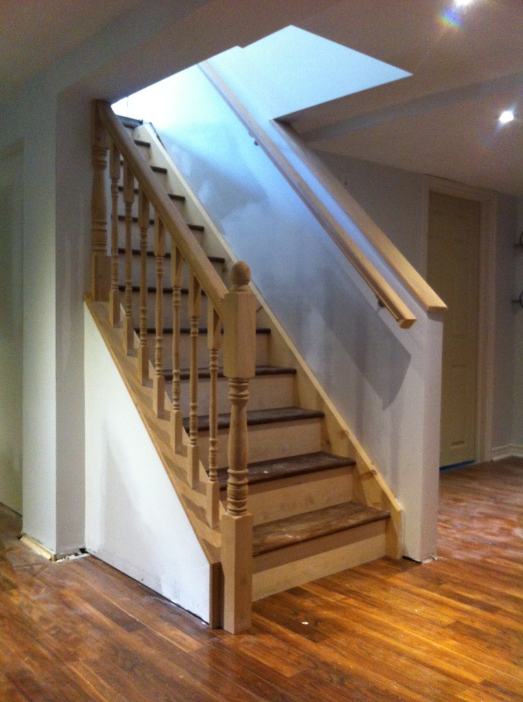 Custom Oak stairs and railing