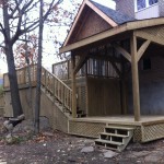 Timber framed covered deck