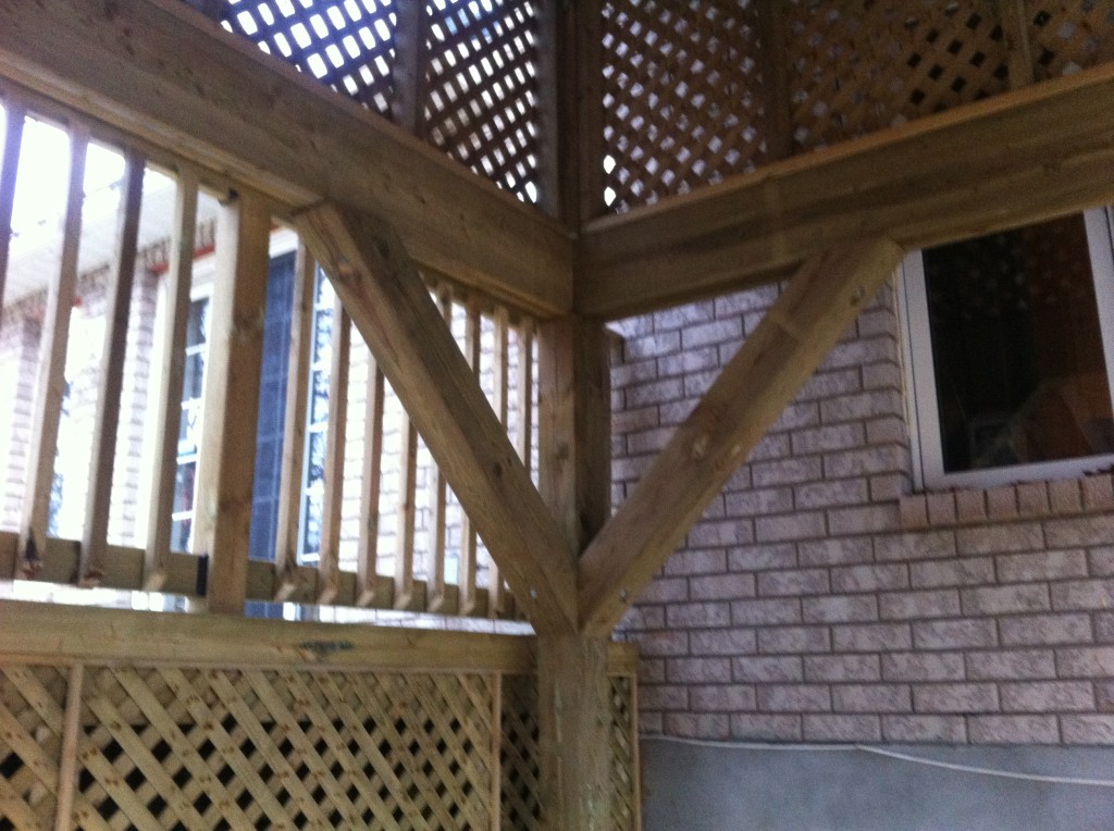 Timber framed covered deck