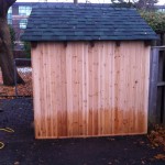 New V-joint cedar on shed