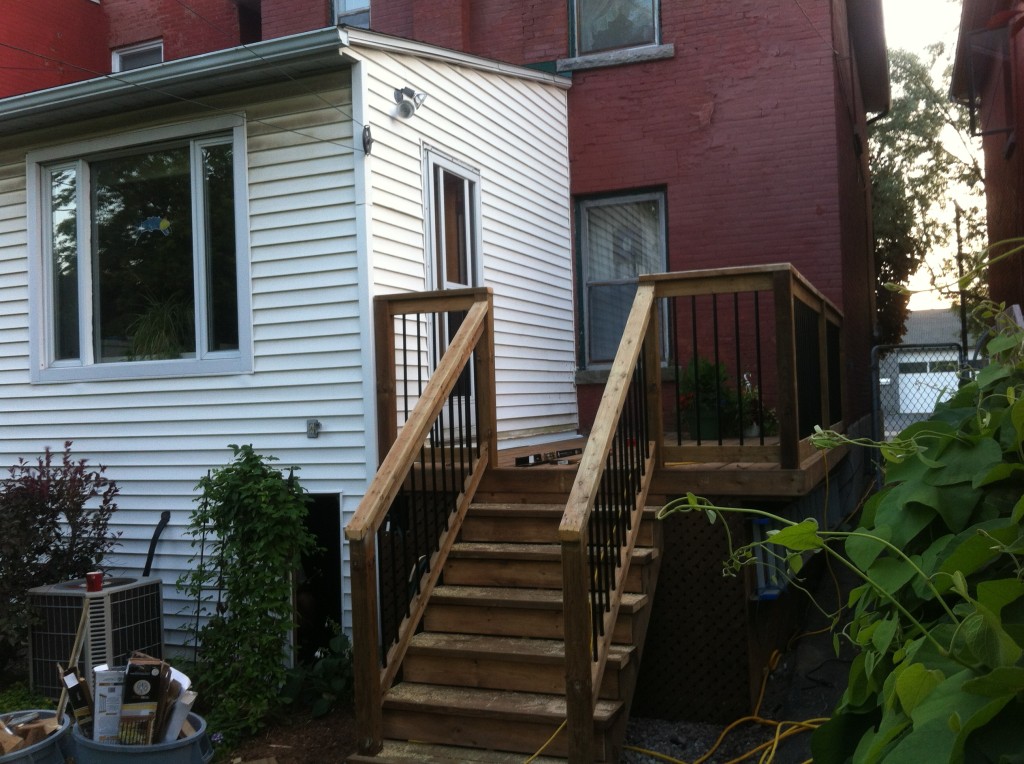 Basic back deck with metal spindles