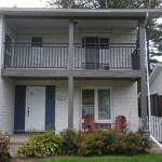 Trex balcony with custom railing installed