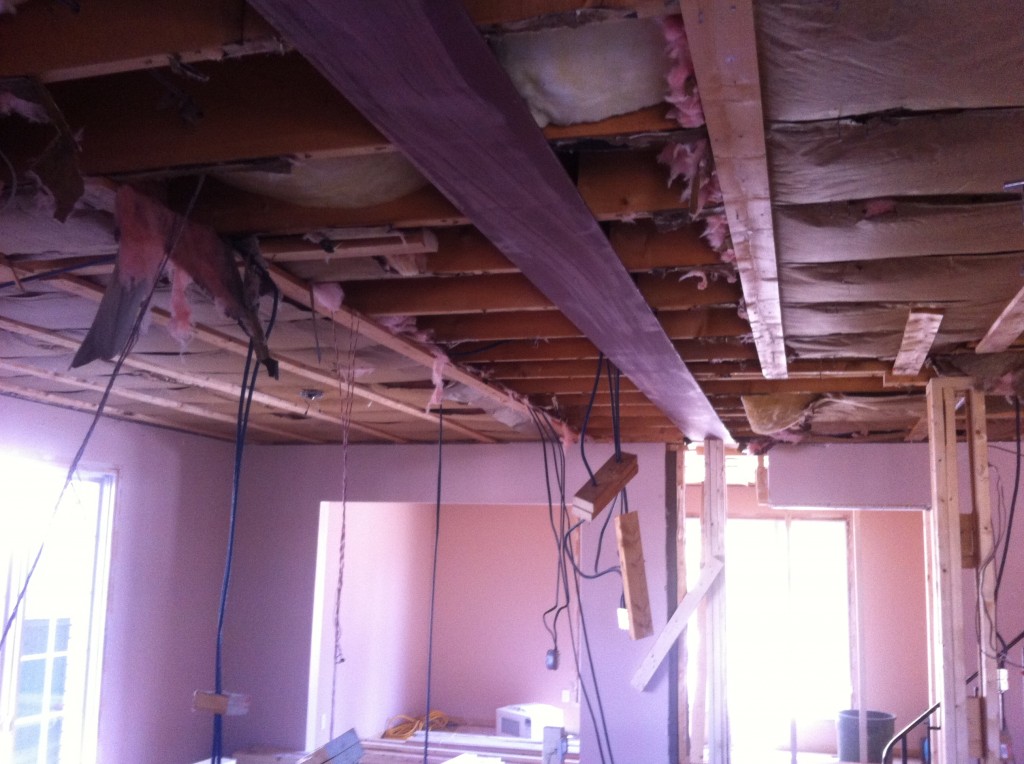 Steel beam install to make an open concept living space
